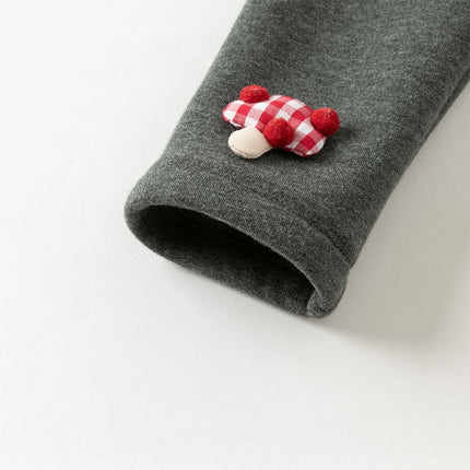 Toddler Girls Casual Beige/Grey Outdoor Soft Plush-lined Leggings