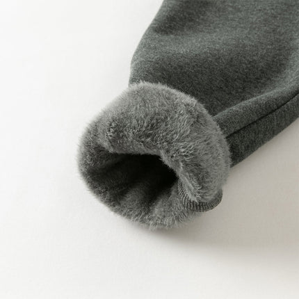 Toddler Girls Casual Beige/Grey Outdoor Soft Plush-lined Leggings
