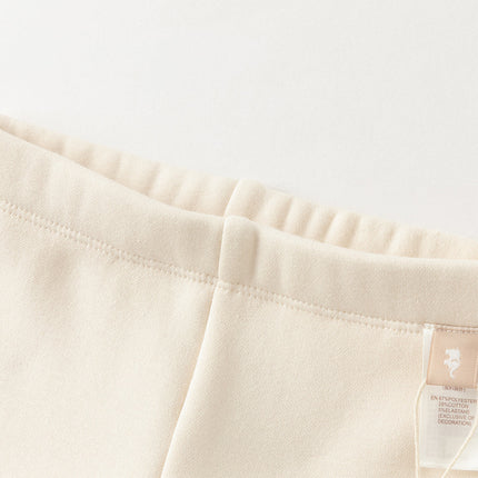Toddler Girls Casual Beige/Grey Outdoor Soft Plush-lined Leggings