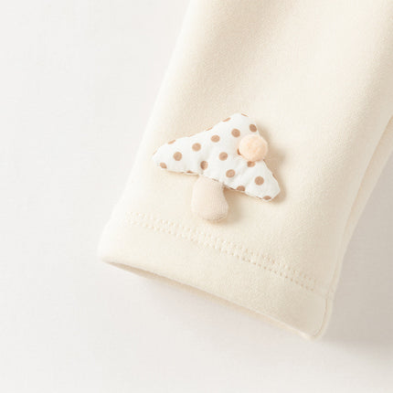 Toddler Girls Casual Beige/Grey Outdoor Soft Plush-lined Leggings