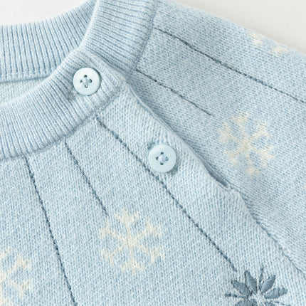 Toddler Girls/Boys Cozy Long Sleeve Gradient Blue Versatile Sweater Tops