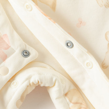 Baby Girls/Boys Print Grey Green/Pink Padded Indoor Rompers