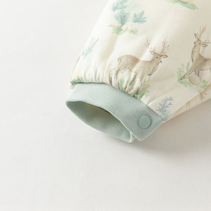 Baby Girls/Boys Print Grey Green/Pink Padded Indoor Rompers