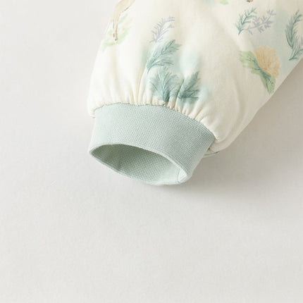 Baby Girls/Boys Print Grey Green/Pink Padded Indoor Rompers