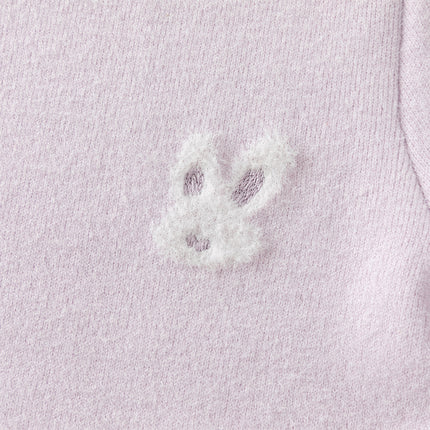 Kids Girls Elegant Purple Soft Turtle Plush-lined Sweaters Tops