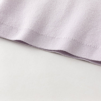 Kids Girls Elegant Purple Soft Turtle Plush-lined Sweaters Tops
