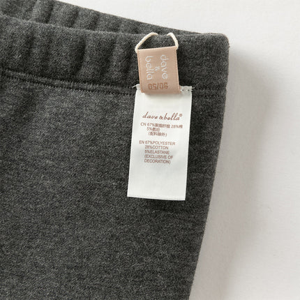 Toddler Girls Cute Grey Slim Leggings