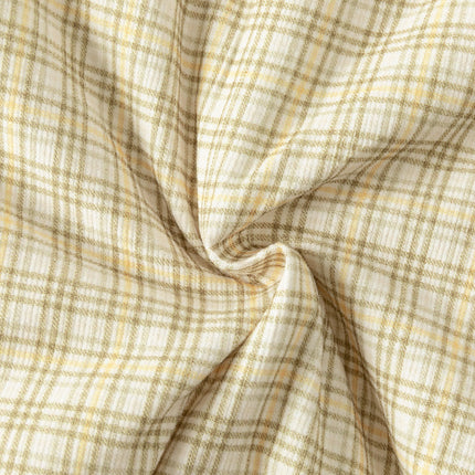 Baby Boys College-style Yellow-white Plaid Warm Padded Indoor Rompers