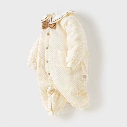 Baby Boys Apricot Indoor Long Sleeve Padded Rompers