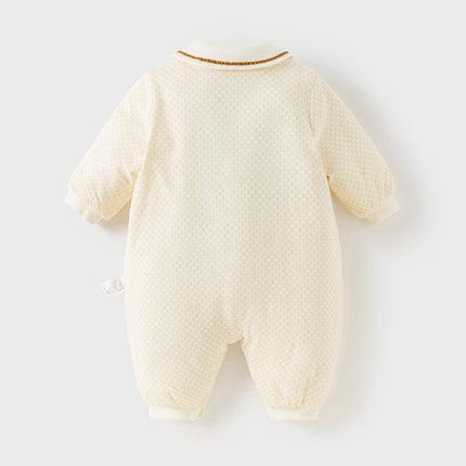 Baby Boys Apricot Indoor Long Sleeve Padded Rompers