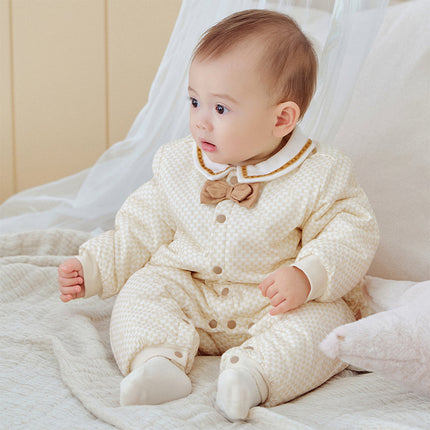 Baby Boys Apricot Indoor Long Sleeve Padded Rompers