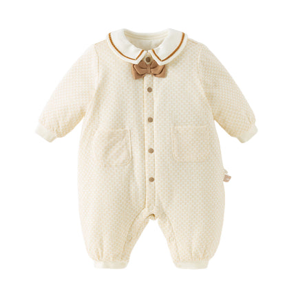 Baby Boys Apricot Indoor Long Sleeve Padded Rompers