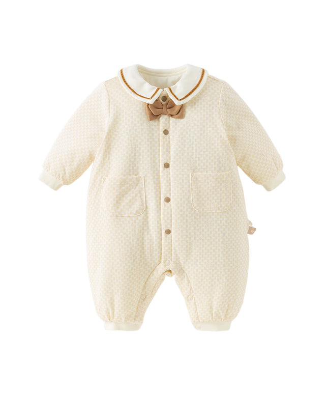Baby Boys Apricot Indoor Long Sleeve Padded Rompers