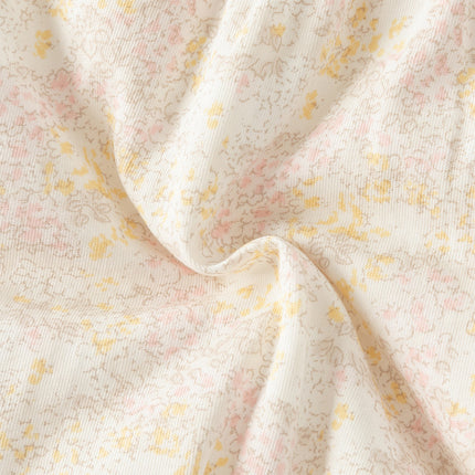 Baby Girls White Floral Print Indoor Cozy Plush Hooded Rompers