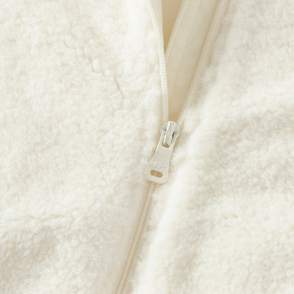 Baby Girls Rabbit-style Cozy Beige Hooded One-pieces Romper