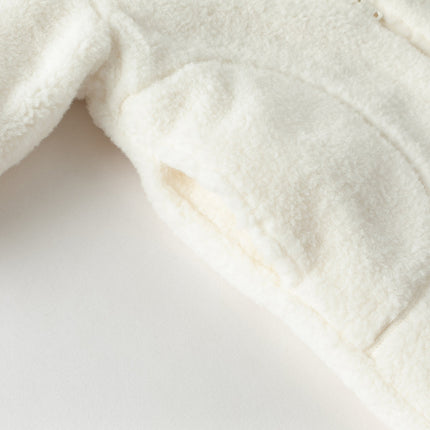 Baby Girls Rabbit-style Cozy Beige Hooded One-pieces Romper