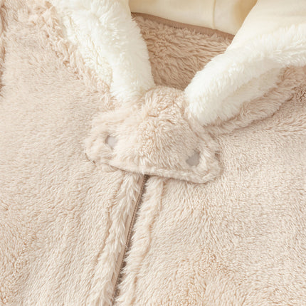 Baby Girls/Boys Winter Casual Hooded Warm Plush One-Pieces Romper