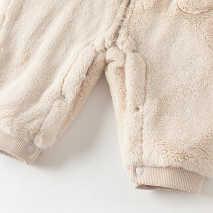 Baby Girls/Boys Winter Casual Hooded Warm Plush One-Pieces Romper