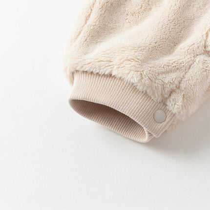 Baby Girls/Boys Winter Casual Hooded Warm Plush One-Pieces Romper