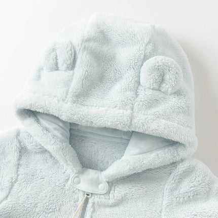 Newborn Girls/Boys Soft Plush-lined Hooded Baby One-Pieces Romper