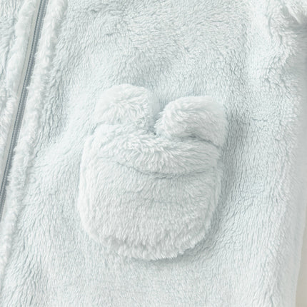 Newborn Girls/Boys Soft Plush-lined Hooded Baby One-Pieces Romper