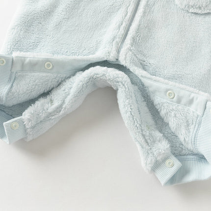 Newborn Girls/Boys Soft Plush-lined Hooded Baby One-Pieces Romper