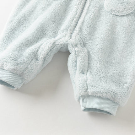 Newborn Girls/Boys Soft Plush-lined Hooded Baby One-Pieces Romper