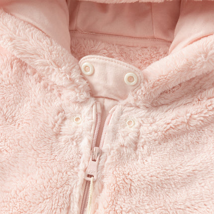 Newborn Girls/Boys Soft Plush-lined Hooded Baby One-Pieces Romper
