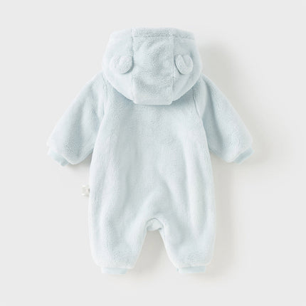 Newborn Girls/Boys Soft Plush-lined Hooded Baby One-Pieces Romper