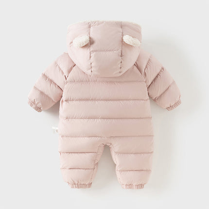 Baby Girls/Boys Winter Festival Red/Pink Outwear Hooded Down Rompers