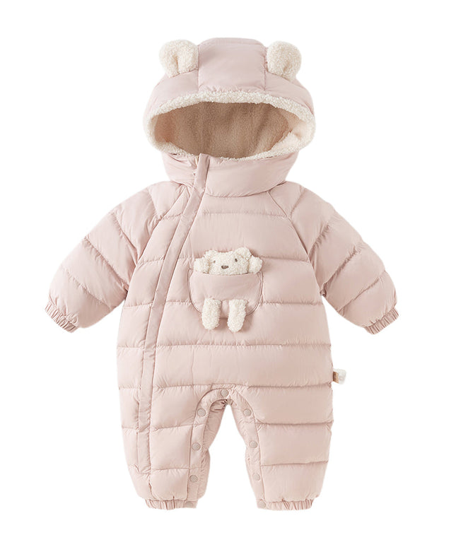 Baby Girls/Boys Winter Festival Red/Pink Outwear Hooded Down Rompers