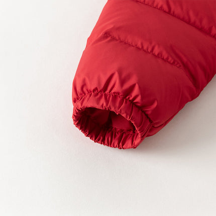Baby Girls/Boys Winter Festival Red/Pink Outwear Hooded Down Rompers