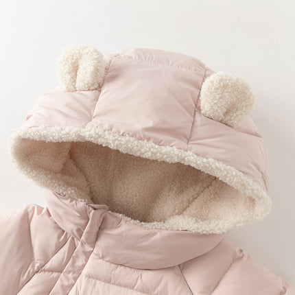 Baby Girls/Boys Winter Festival Red/Pink Outwear Hooded Down Rompers