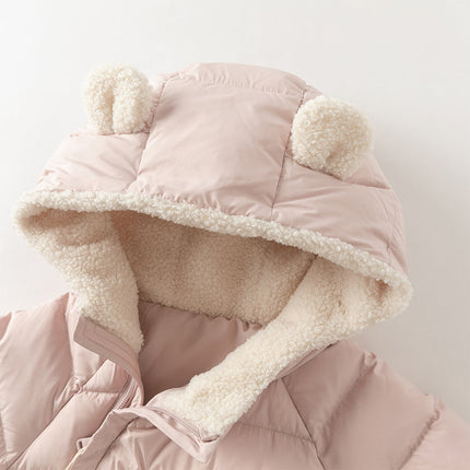 Baby Girls/Boys Winter Festival Red/Pink Outwear Hooded Down Rompers