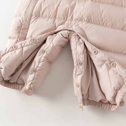 Baby Girls/Boys Winter Festival Red/Pink Outwear Hooded Down Rompers