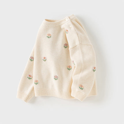 Toddler Girls Sweet Apricot Soft Sweaters Tops