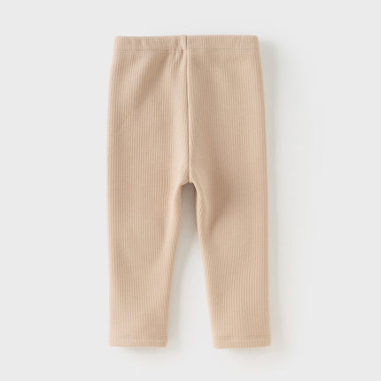 Toddler Girls Breathable Cotton Soft Plush-lined Straight-leg Leggings Pants
