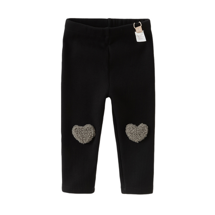 Toddler Girls Breathable Cotton Soft Plush-lined Straight-leg Leggings Pants