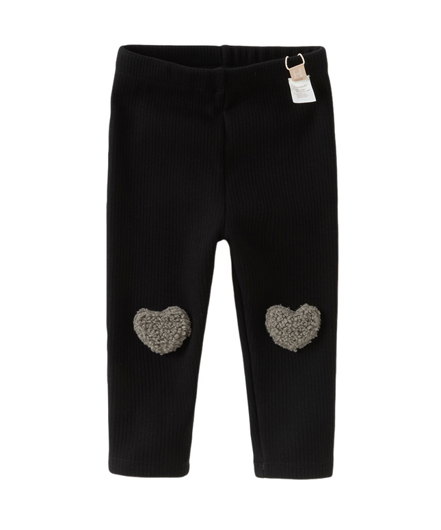 Toddler Girls Breathable Cotton Soft Plush-lined Straight-leg Leggings Pants