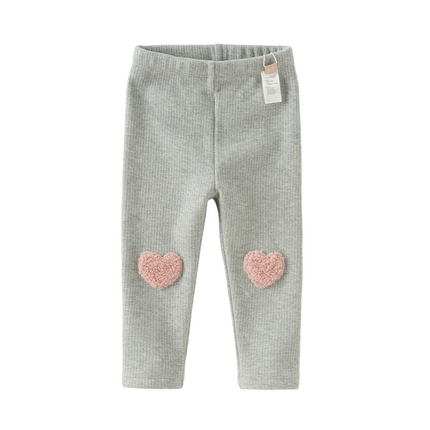 Toddler Girls Breathable Cotton Soft Plush-lined Straight-leg Leggings Pants