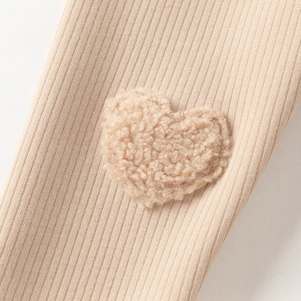 Toddler Girls Breathable Cotton Soft Plush-lined Straight-leg Leggings Pants