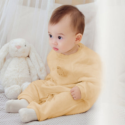 Baby Girls/Boys Yellow/pink Long-sleeved Soft Padded Rompers
