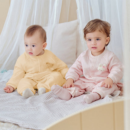 Baby Girls/Boys Charming Pink/Yellow Indoor Soft Rompers