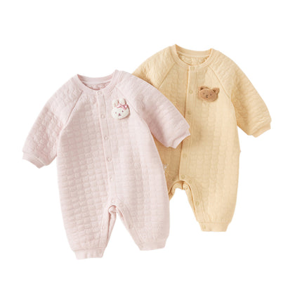 Baby Girls/Boys Charming Pink/Yellow Indoor Soft Rompers