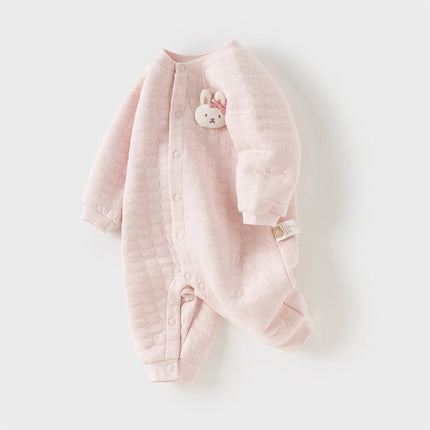 Baby Girls/Boys Yellow/pink Long-sleeved Soft Padded Rompers
