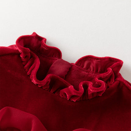 Toddler Girls Cute Red Soft Turtle Cozy A-line Mesh Princess Dress