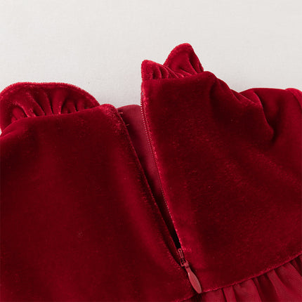 Toddler Girls Cute Red Soft Turtle Cozy A-line Mesh Princess Dress