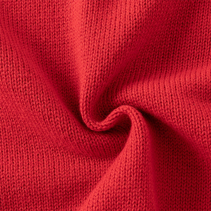 Toddler Girls Soft Knit Cute Red/Beige Sweaters