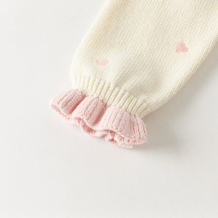 Toddler Girls Soft Knit Cute Red/Beige Sweaters