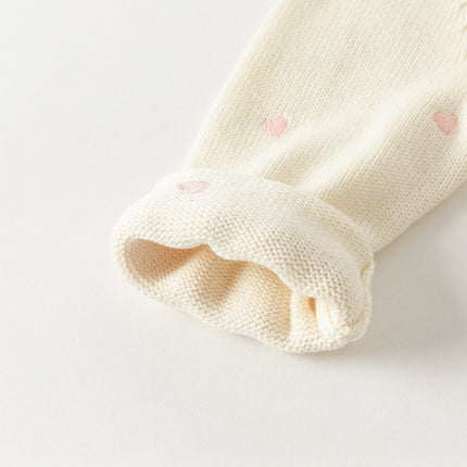 Toddler Girls Soft Knit Cute Red/Beige Sweaters
